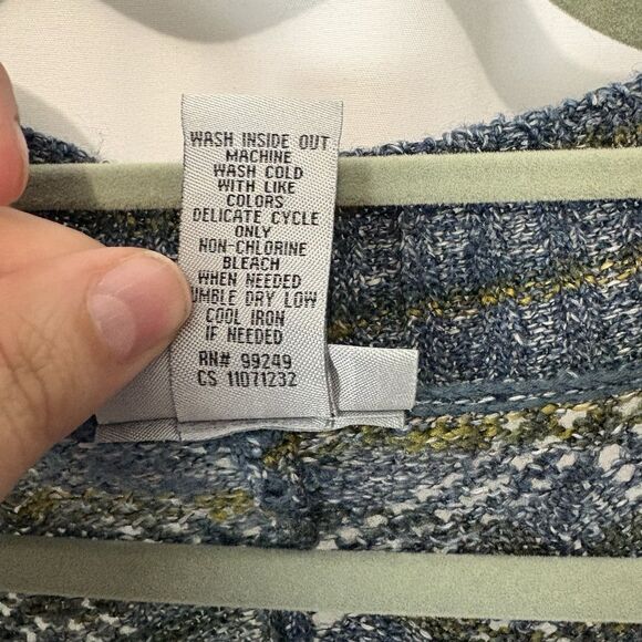 Catherines Cardigan Sweater Womens Size 1X Blue Short Sleeve Knit Career Work - Picture 4 of 5